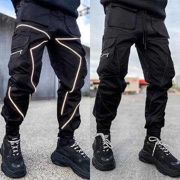 Cargo Pants Men's European And American Tide Loose Straight Sweatpants Multi-Pocket Trend Hip-hop Tight Pants